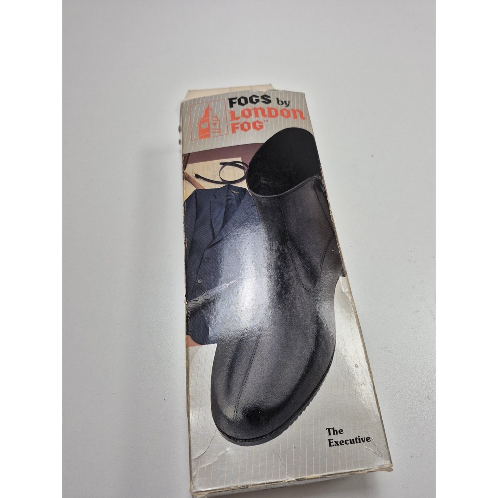 VTG London Fog The Executive Rain Boots Mens Size 8.5 Black Rubber Overshoes